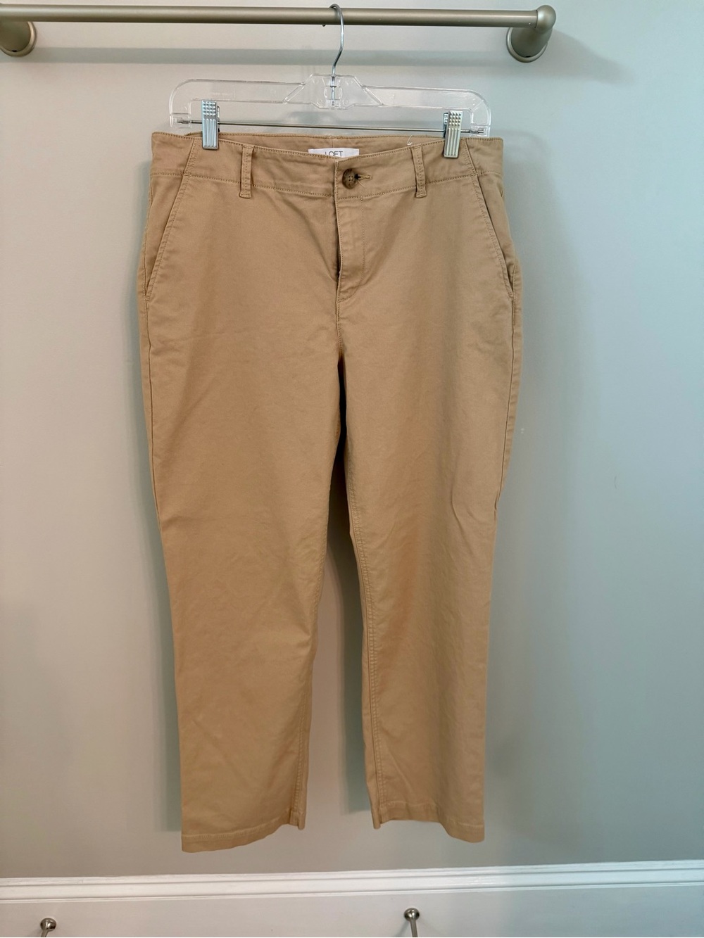 Women's Khaki Straight-Leg Chino Pants